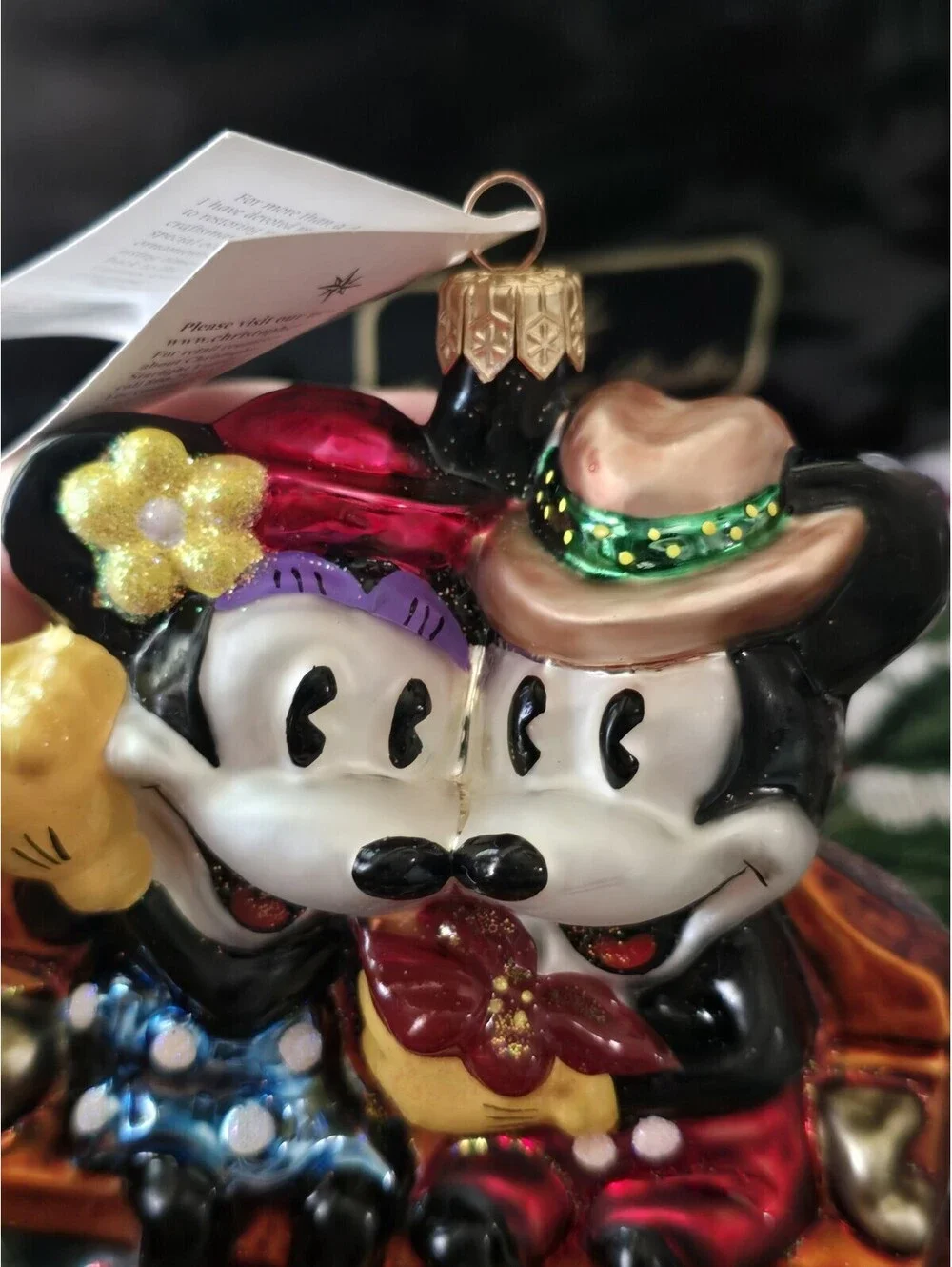 Vtg Christopher Radko”Winter Romance” Christmas Ornament 99-DIS-28 Mickey Minnie